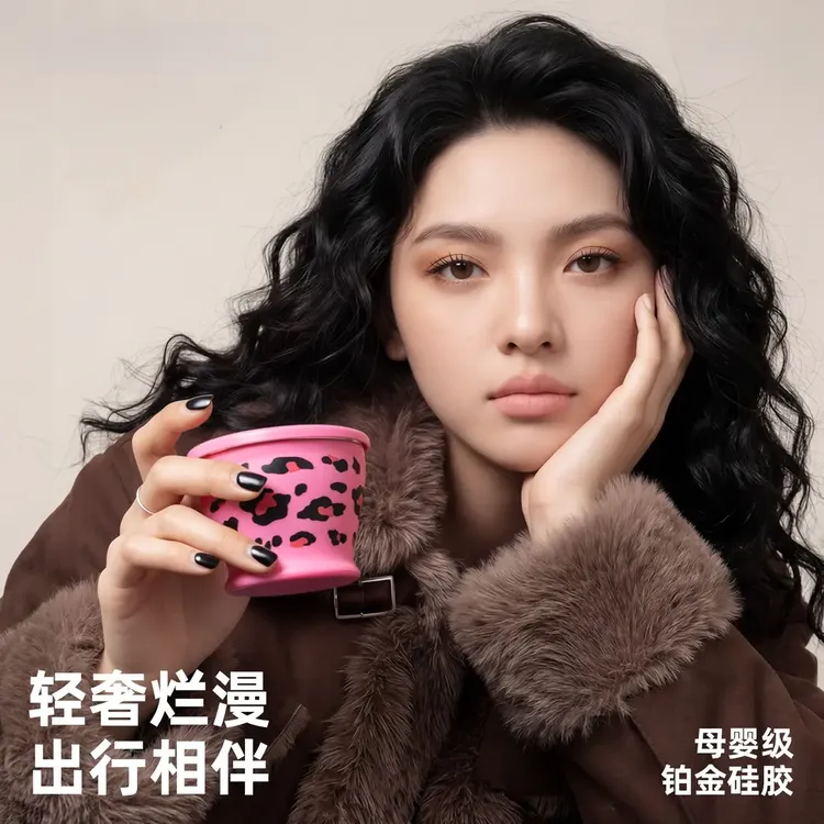 硅胶折叠水杯喝水便携高颜值女生轻奢旅行折叠杯防摔漱口杯子家用商品图