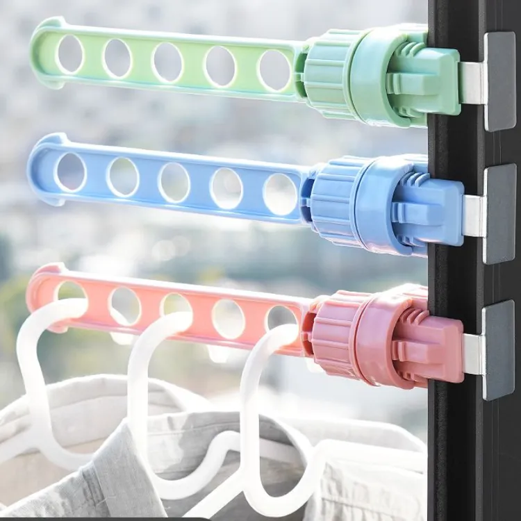 窗框卡扣式晾衣架神器便携旅行飘窗晾晒杆免打孔阳台窗外晒衣架子