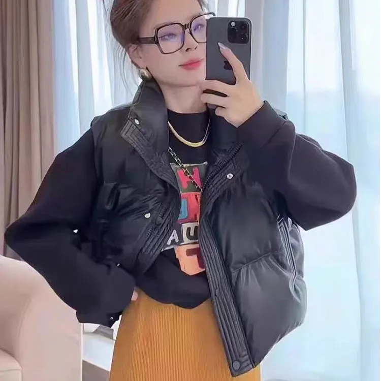 新款韩版免洗棉服马甲女外穿洋气冬款2025新款无袖坎肩外套小个子