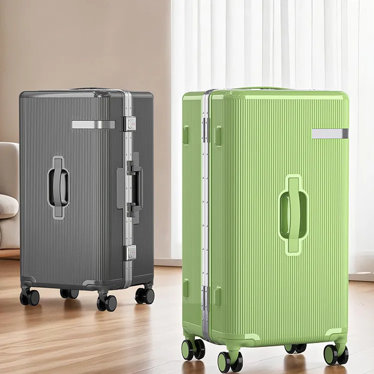 Semir/森马大容量铝框行李箱纯PC旅行箱男女通用拉杆箱多功能登机