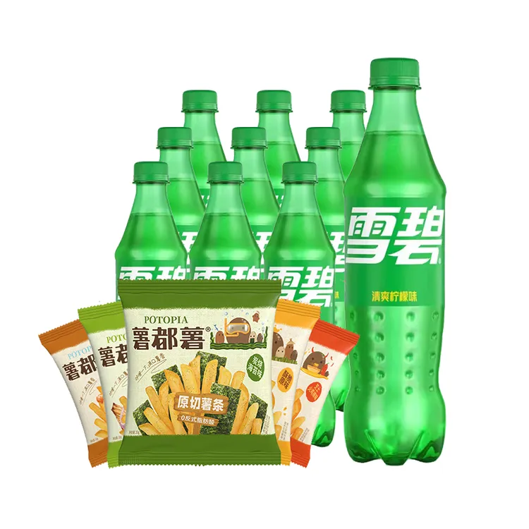 雪碧柠檬味汽水500ml*10瓶+薯都薯薯条组合装 新老包装随机发