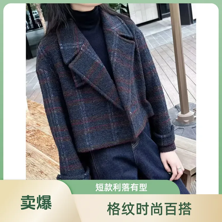 961大衣ED41DYH961藏青格剪标出货