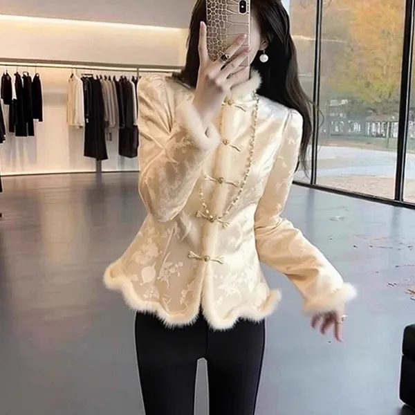 设计感洋气高贵新中式国风气质高级感外套女冬季气质显瘦上衣小衫