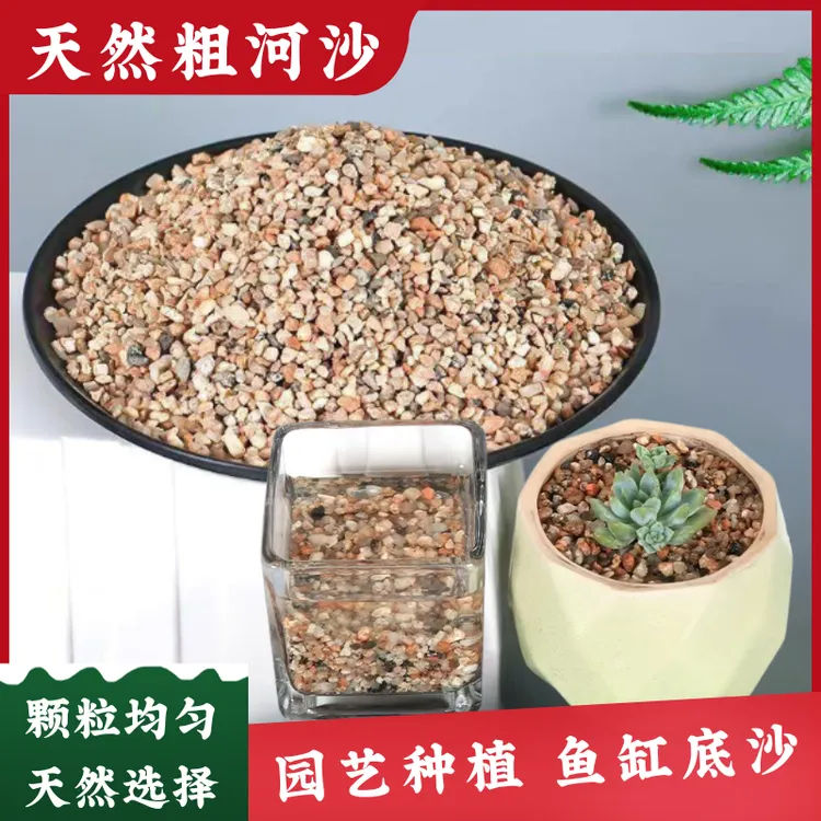 天然粗河沙粗砂多肉铺面石配土细沙子颗粒种植养花用鱼缸造景底砂