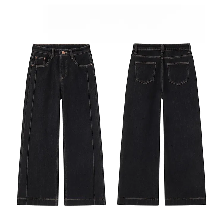 2025秋冬款复古显瘦窄版修身直筒软版牛仔裤5013