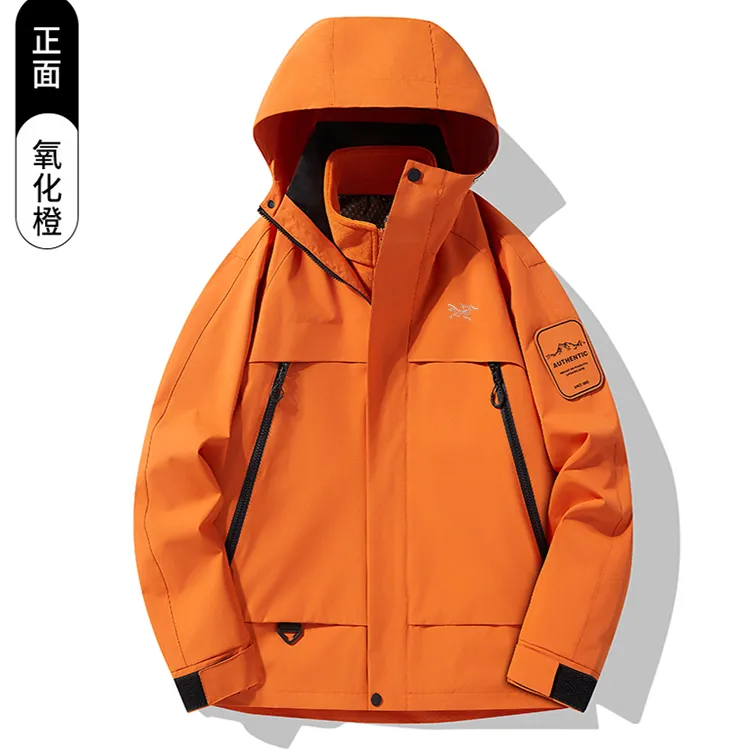 【奥特莱斯】印花N家三合一户外情侣秋冬防风防水冲锋衣夹克外套
