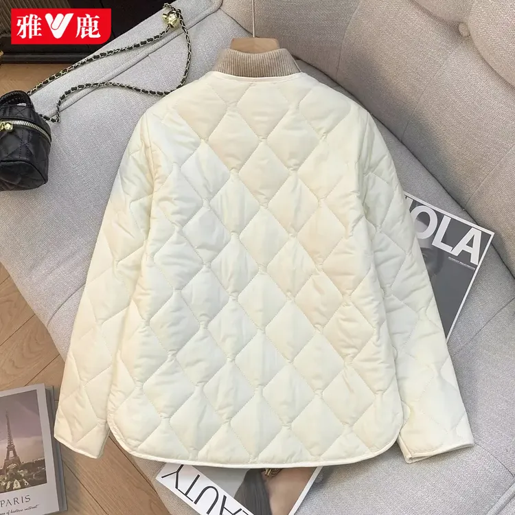 雅鹿2025新款轻薄棉服短款时尚休闲秋季外套薄款领保暖上装