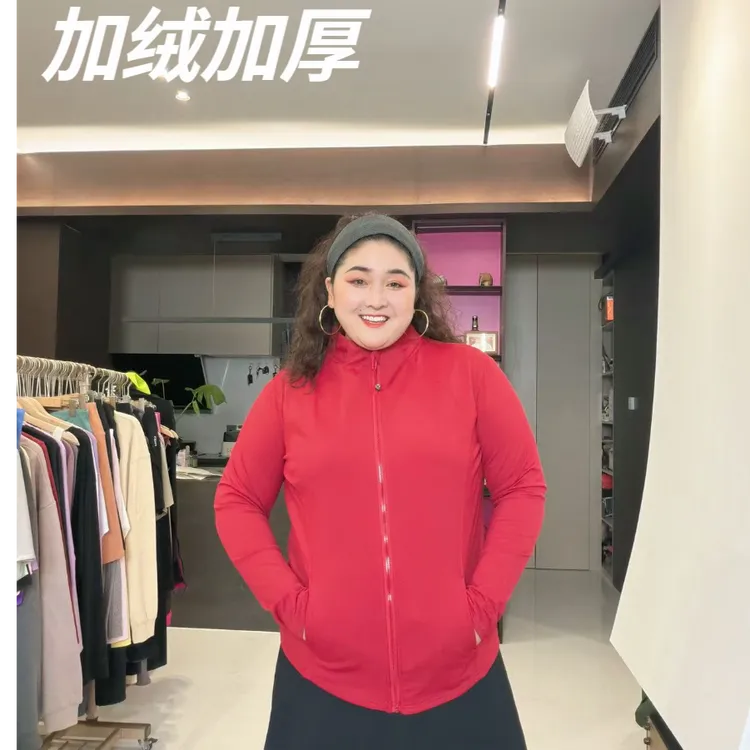 大码秋冬加绒加厚运动修身显瘦外套WT-144