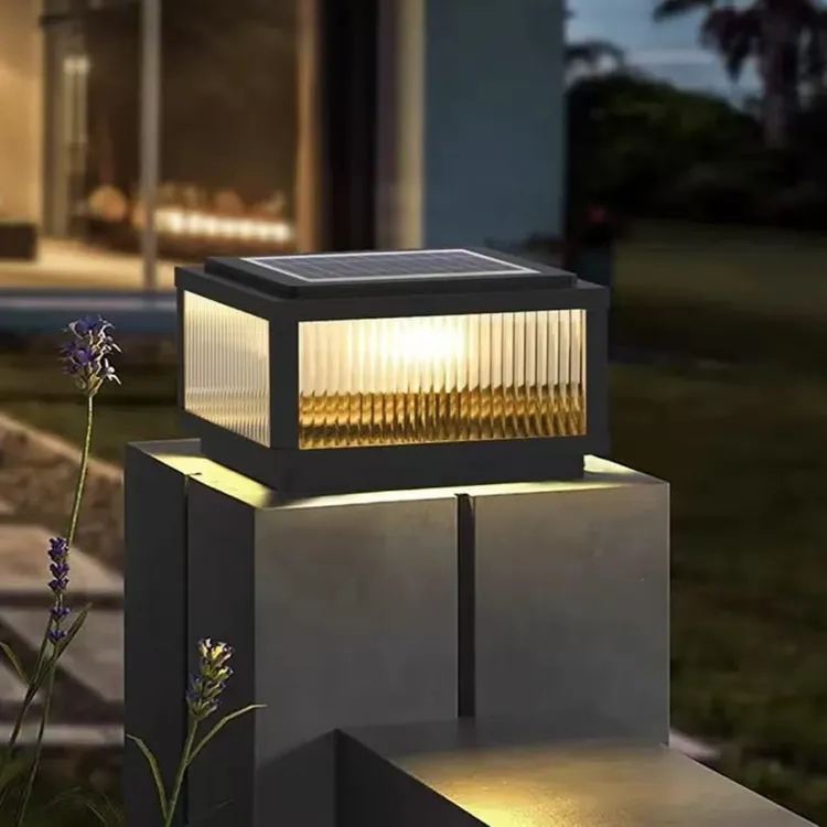 （买一送一）厂家直销太阳能柱头灯方形室外庭院别墅围墙户外门柱灯