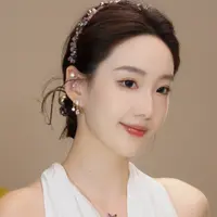 铜合金耳饰  镀K金 闪闪咖啡豆耳环HTKX0027