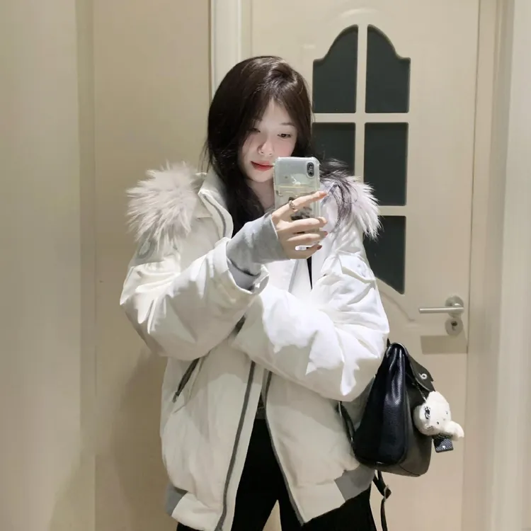 冬棉服女款2025冬季新款加厚棉衣大毛领派克服韩系宽松情侣棉袄