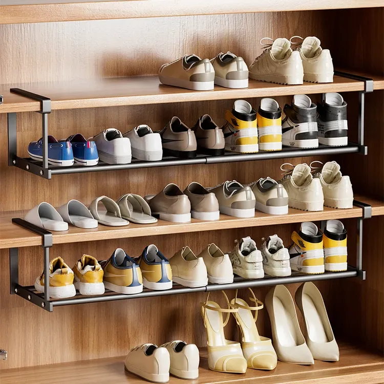 鞋架家用可伸缩鞋柜分层隔板鞋托下挂篮置物整理鞋子托架收纳神器