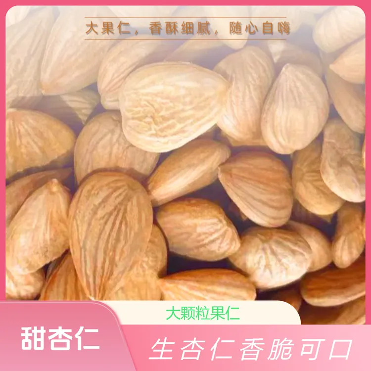 生甜杏仁南杏仁野地自然生长大果粒杏仁坚果纯甜不含苦