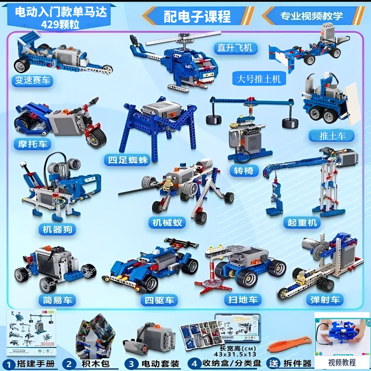 创意科教机器人可编程电动积木套装儿童益智玩具DIY模型拼装搭建商品图