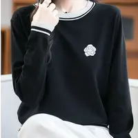 针织毛针织衫商务风女士针织内搭时尚拼接针织衫洋气
