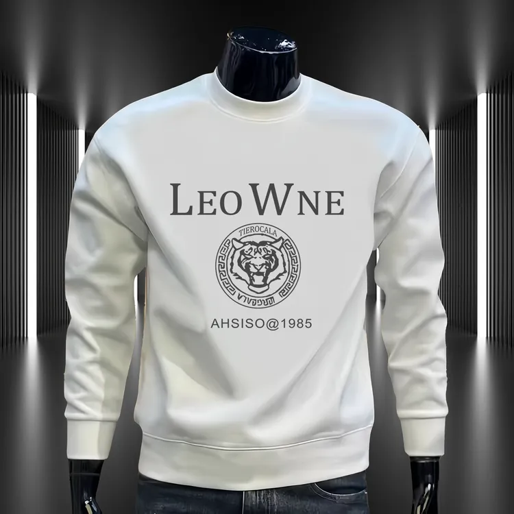 潮流圆领长袖卫衣男士修身型卫衣青少年秋冬款男装套头卫衣