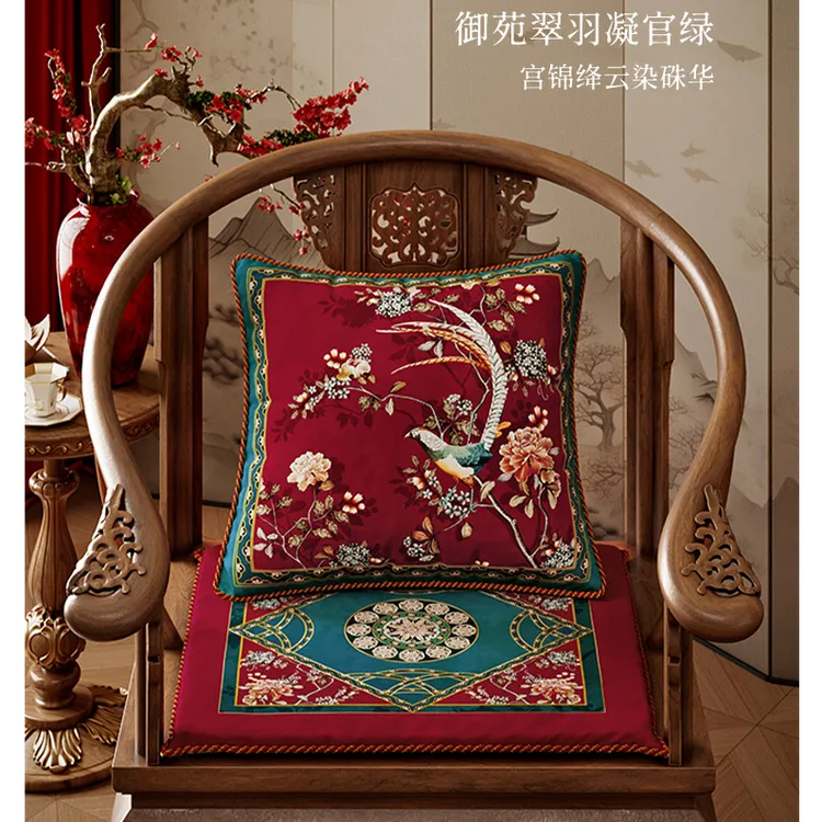 锦翠朱华中式椅垫坐垫2025年新款轻奢高级感茶桌专用椅垫四季通用