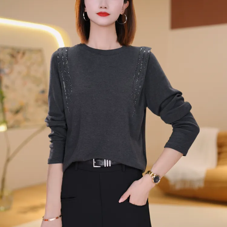 秋季上衣上新女装百搭新品长袖时尚显瘦气质2565