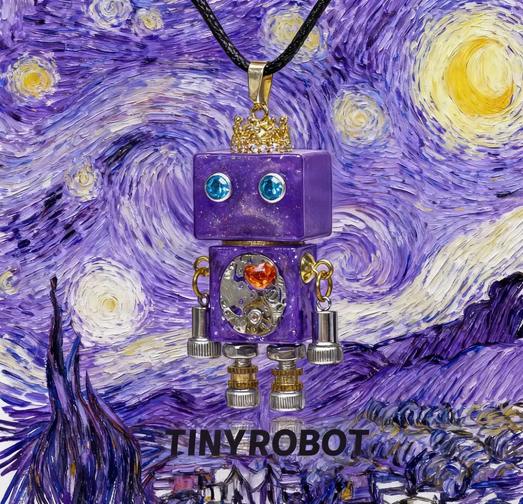 【繁星】明款Tiny Robot潮玩表芯机器人项链毛衣吊坠配饰挂饰