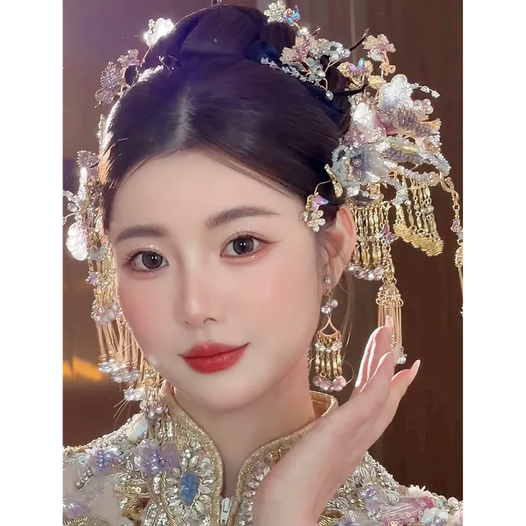 合金树脂婚庆饰品 新款(琉璃烟霞)仙气重工新娘结婚中式饰品405