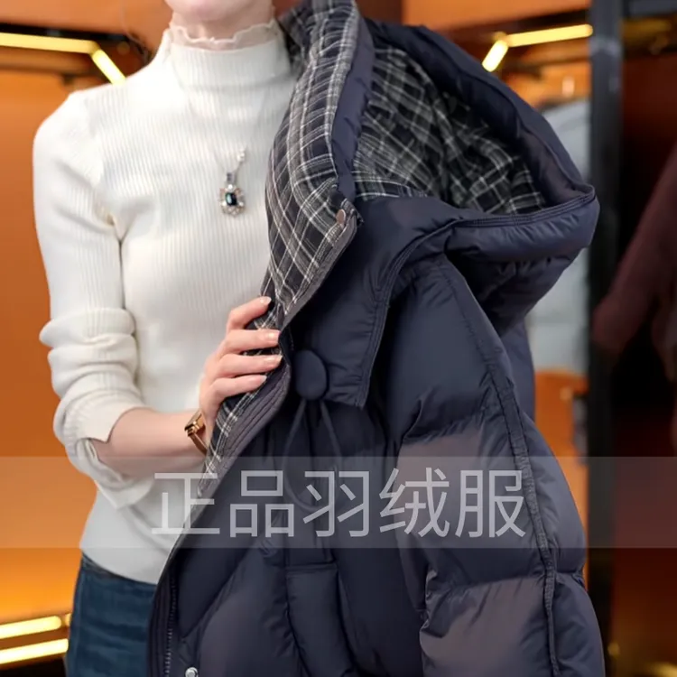 Y061【出口原单鸭绒】新款冬季高端专柜藏青蓝色羽绒服-喵喵