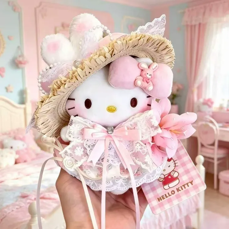 正版hellokitty花小兔kt三丽鸥包包挂件玩偶送人可爱生日礼物女生