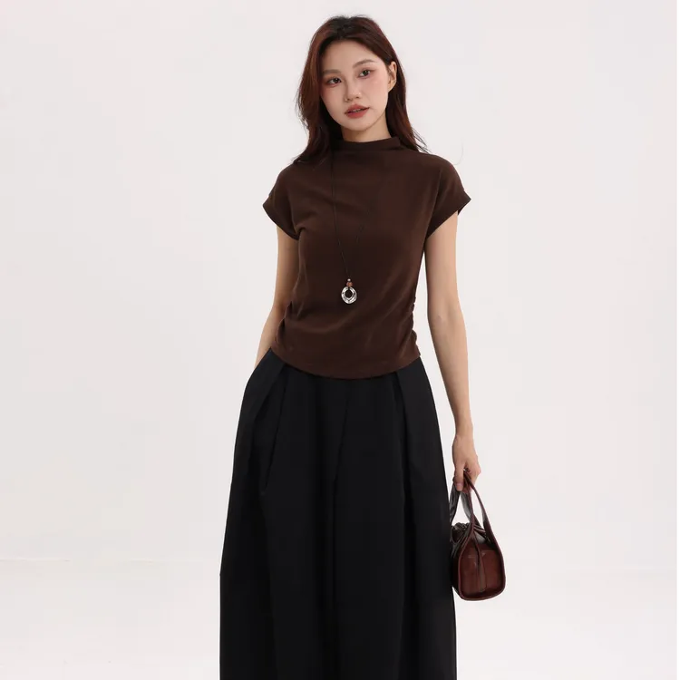 记忆的起点秋季半高领简约打底衫2025秋季新款打底衫69AQ38603W