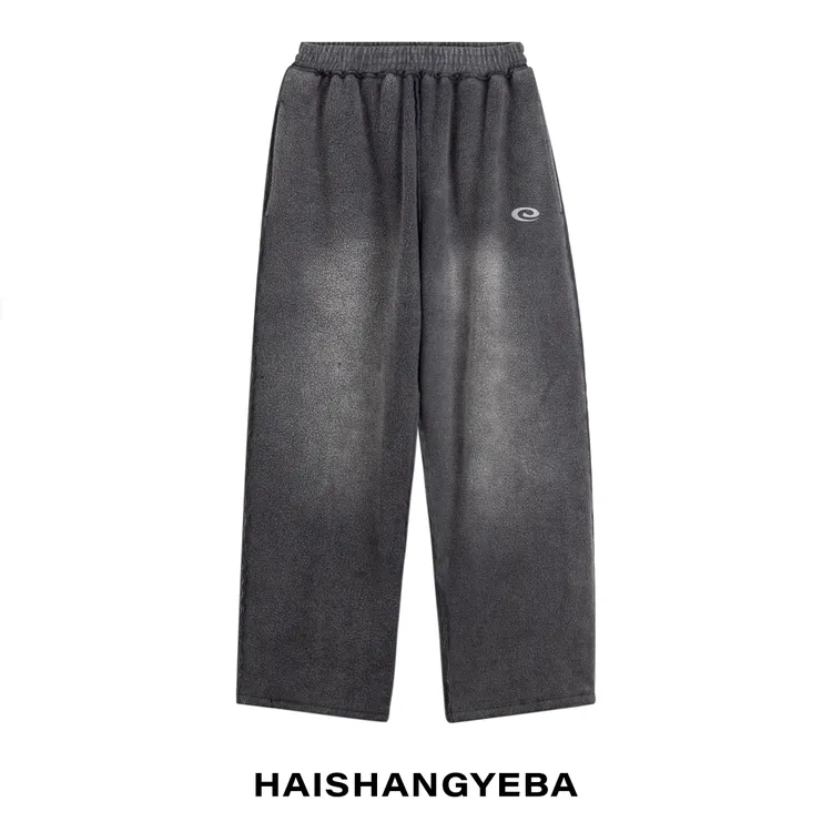【海上叶爸】新款2025秋冬百搭棉男女同款松紧腰厚款束脚休闲裤