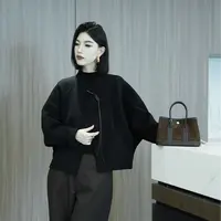 【岁聿凌寒—黑色】Z·R上品屋 简约设计感宽松百搭毛呢外套
