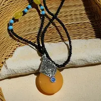 古法工艺精美米色米珠吊坠个人用品吊坠