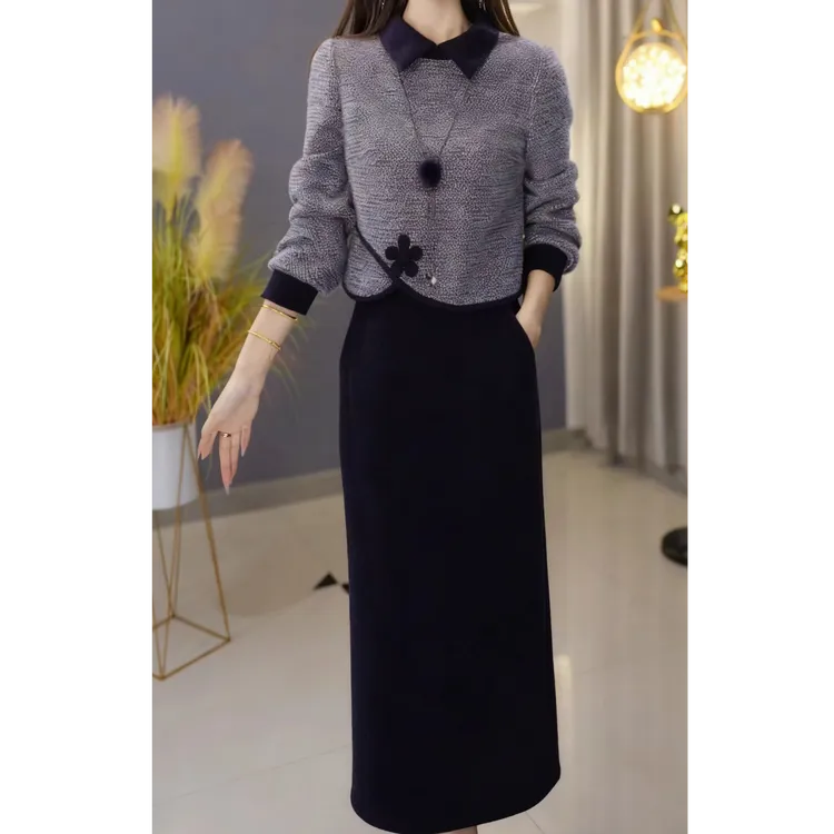 运补【高定套装】上衣配半身裙优雅气质时尚减龄休闲显瘦收腰早秋