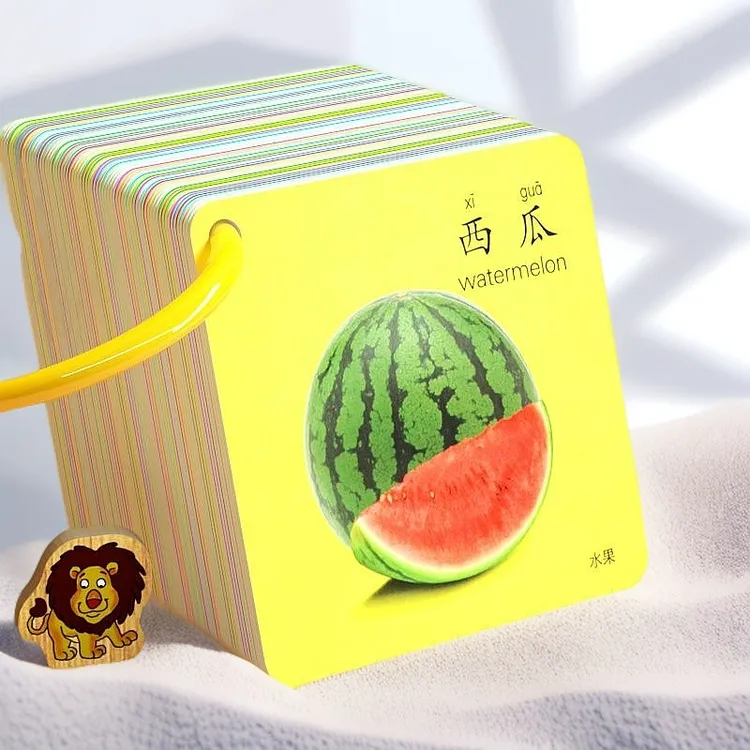 婴幼儿双语防水撕不烂动物卡片识物认知卡早教卡启蒙儿童玩具图卡