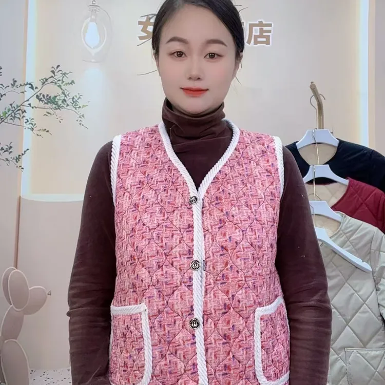 纽扣宽松型加厚保暖常规款 马甲马夹北极绒女士棉马甲