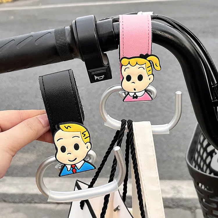 电动车挂钩通用可爱卡通蜡笔小新网红电瓶车自行车把魔术贴挂物钩