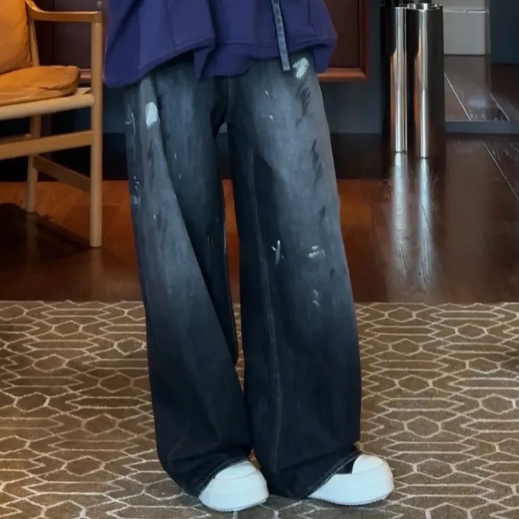 AMAZING IN | 1oo%棉 | 脏染泼墨牛仔裤女A250808-AI58CDT81446