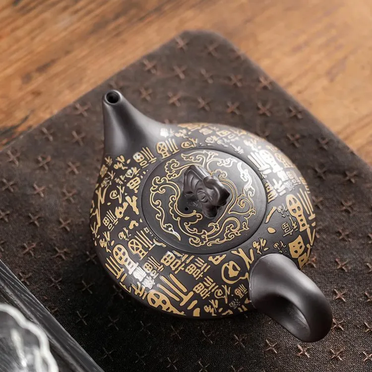 阿拉丁神灯百福紫砂茶壶中式陶瓷复古大象壶大容量泡茶百福茶具