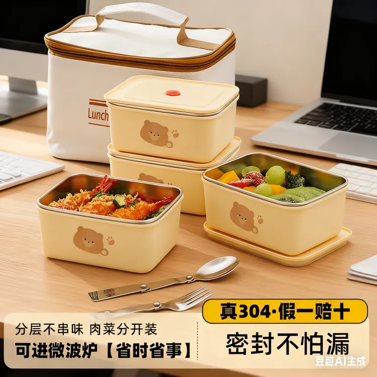 便当保温饭盒上班族2025新款学生餐盒微波炉专用一人减脂带餐盒