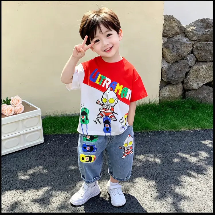 奥特曼衣服男童夏装2026新款男孩短袖T恤儿童装夏季痞帅男宝酷
