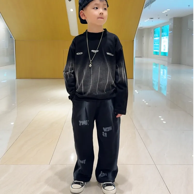 儿童套装秋季韩版男童痞帅炸街服装卫衣牛仔裤潮酷帅气衣服in洋气