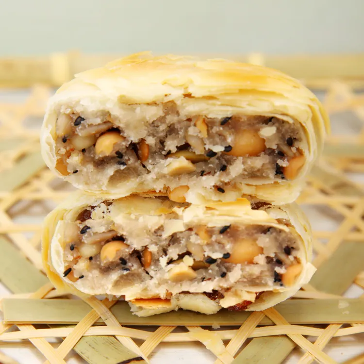 【非遗专属】木糖醇五仁味升级款酥皮蜜酥月饼12个装约2斤