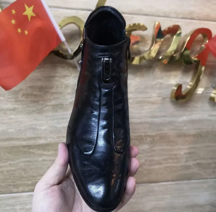 新款高品质男士全皮面休闲百搭加绒男鞋