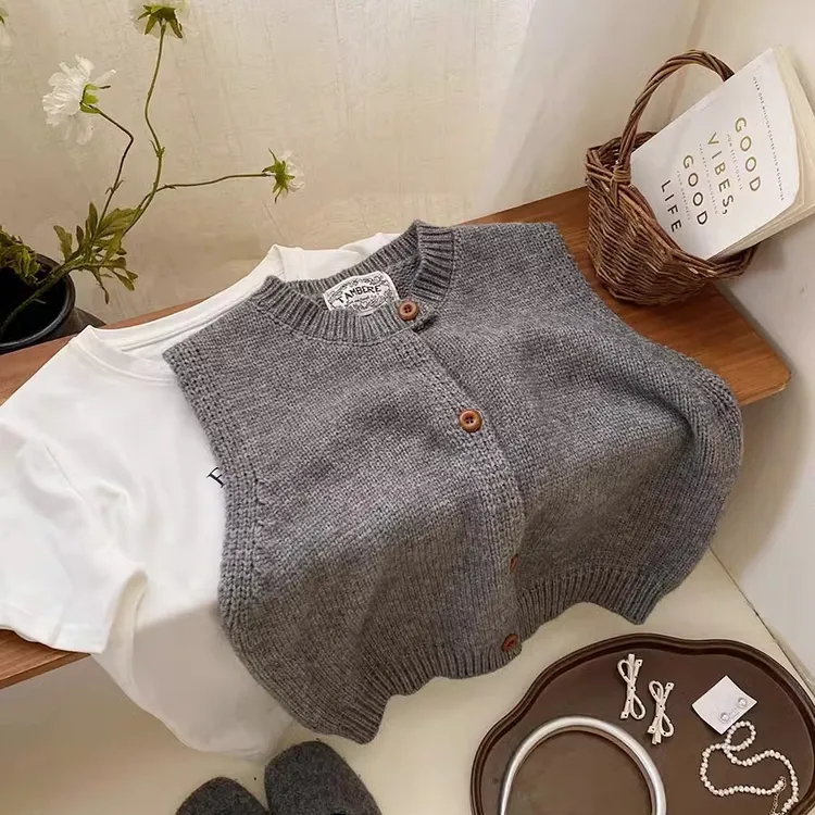 3383韩版时尚百搭糖果色针织背心女春季新款叠穿马甲坎肩秋季