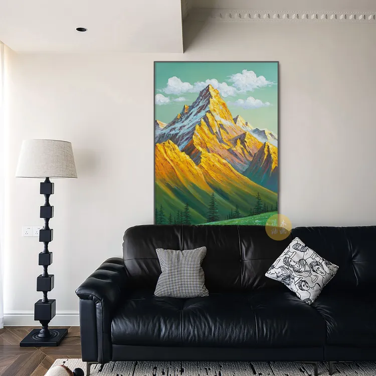 阿勒泰金山客厅挂画玄关沙发背景墙装饰画餐厅壁画装饰画奶油风格
