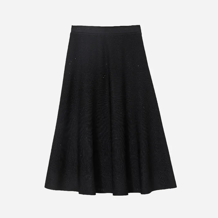 GINAYOLAN/瑾颜【线下爆款】重工奢华烫钻星空裙显瘦毛针织