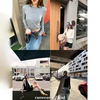 Ranwear “搭配万金油”叠穿长袖T恤女圆领显瘦轻薄棉上衣打底衫