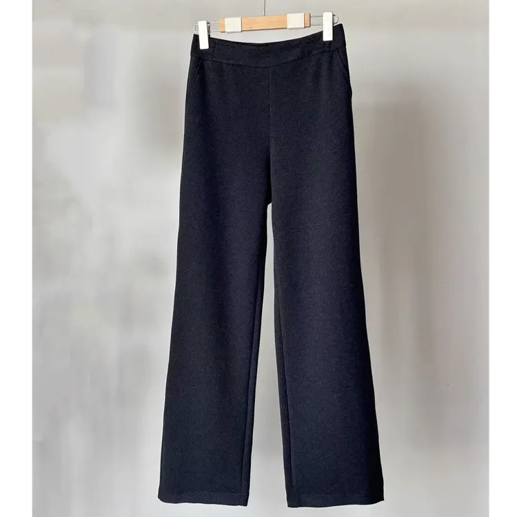 小敏定制醋酸羊毛裤秋冬加绒加厚窄版直筒裤女显瘦百搭休闲裤