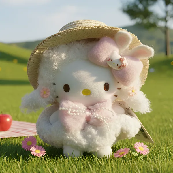 正版HelloKitty绒绒小兔kt挂件三丽鸥毛绒包挂玩偶送朋友生日礼物