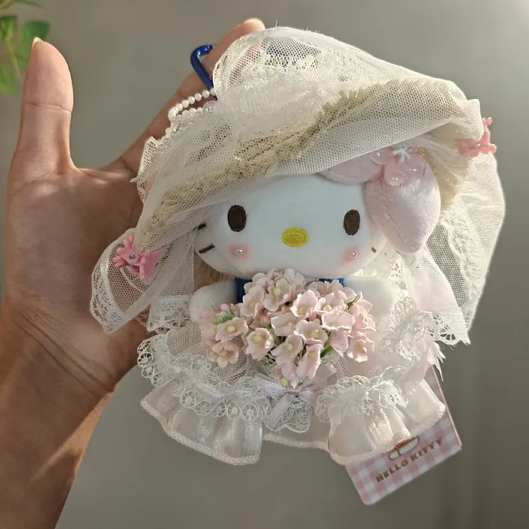 正版HelloKitty春日花嫁KT挂件三丽鸥书包挂件玩偶送朋友生日礼物