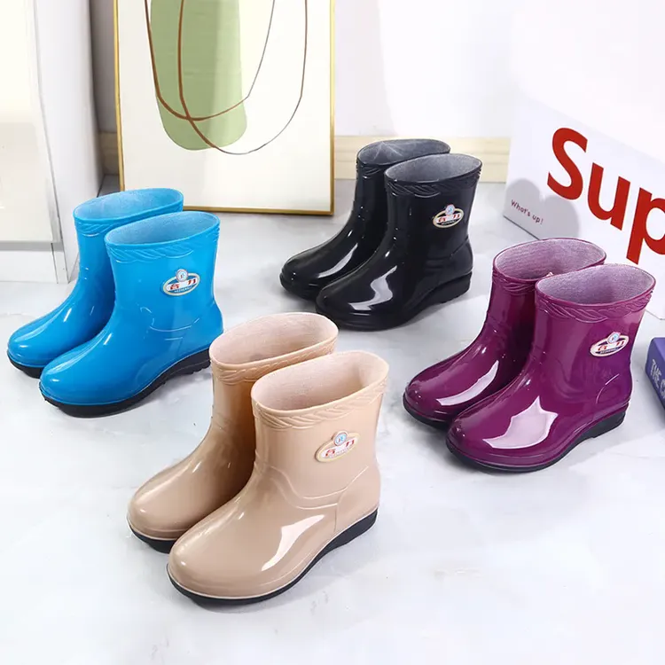 雨鞋女士防滑中筒雨靴短筒时尚加绒厚底加厚耐磨四季成人水鞋胶鞋