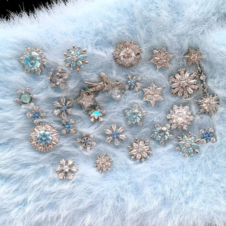 钛钢耳饰 冬日回响RINGRING商店圣诞雪花耳钉钛钢耳骨钉耳蜗钉